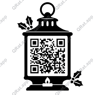 Candle Lantern artwork with a customizable QR code area