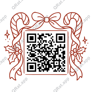 Candy Cane Frame artwork with a customizable QR code area