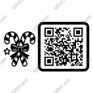 Candy Canes artwork with a customizable QR code area