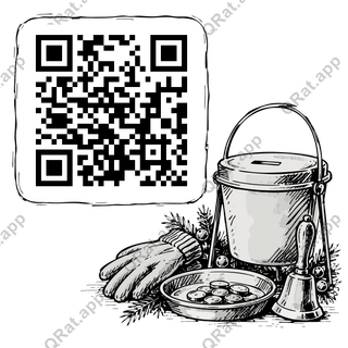 Charity Bell Cluster artwork with a customizable QR code area