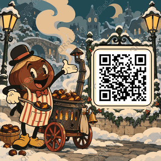Roasted Chestnut Street Revue artwork with a customizable QR code area