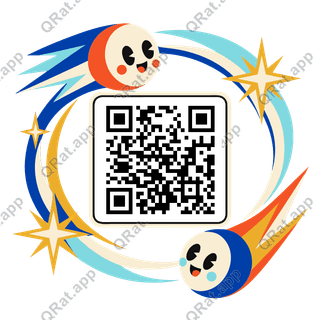 Comet Twins Frame artwork with a customizable QR code area