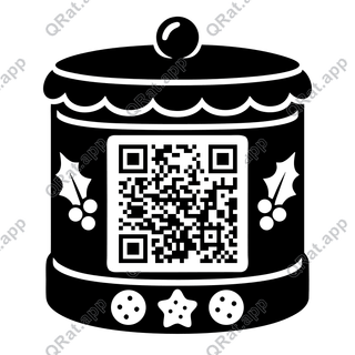 Cookie Tin artwork with a customizable QR code area