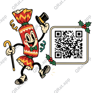 Christmas Cracker Tap Dancer artwork with a customizable QR code area