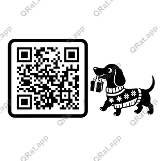 Dachshund Sweater artwork with a customizable QR code area
