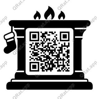 Fireplace artwork with a customizable QR code area