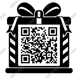 Gift Bow artwork with a customizable QR code area