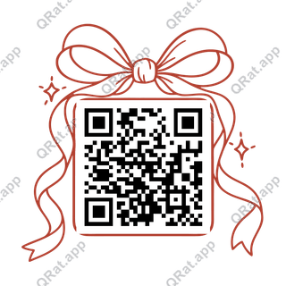 Gift Bow Frame artwork with a customizable QR code area