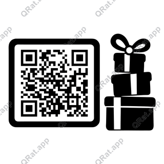 Gift Stack artwork with a customizable QR code area