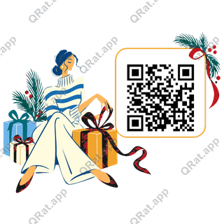 Stylish Holiday Gift Wrapper artwork with a customizable QR code area