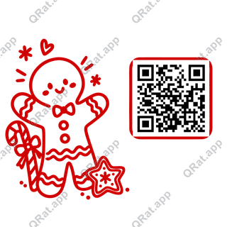 Gingerbread artwork with a customizable QR code area