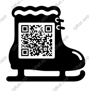 Ice Skate Boot artwork with a customizable QR code area