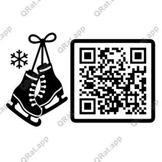 Ice Skates artwork with a customizable QR code area