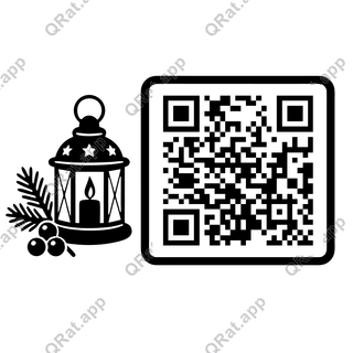 Lantern Evergreen artwork with a customizable QR code area
