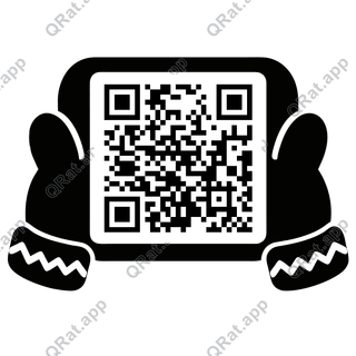 Mitten Cuffs artwork with a customizable QR code area