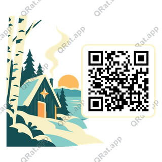 Nordic Sauna Travel Cluster artwork with a customizable QR code area