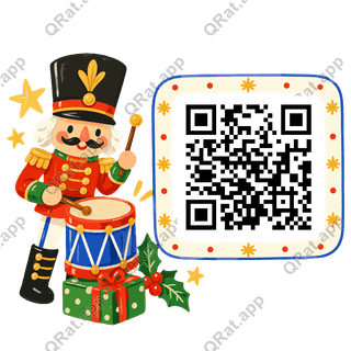 Nutcracker Drummer artwork with a customizable QR code area
