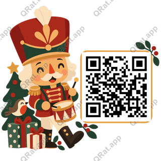 Nutcracker artwork with a customizable QR code area