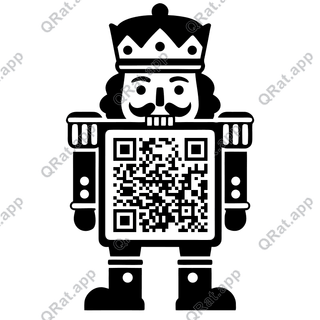 Nutcracker Torso artwork with a customizable QR code area