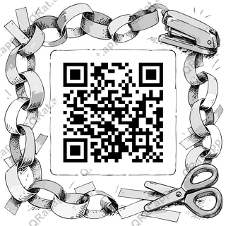 Paper Chain Craft Frame artwork with a customizable QR code area