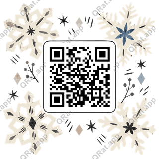 Paper Snowflake Folk-Sketch Frame artwork with a customizable QR code area