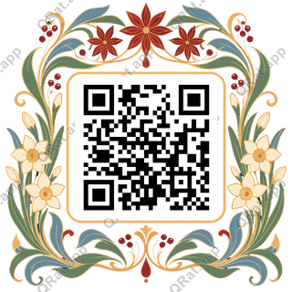 Nouveau Paperwhite & Star-Anise Frame artwork with a customizable QR code area