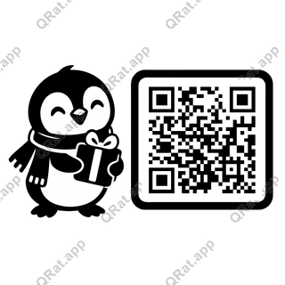 Penguin Parcel artwork with a customizable QR code area
