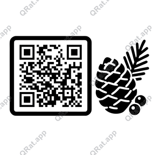 Pinecone Sprig artwork with a customizable QR code area