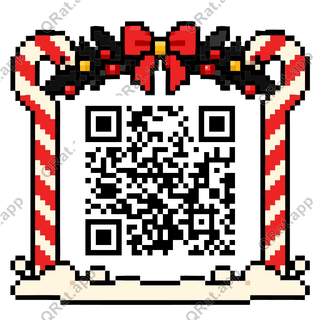 Candy Cane Arch artwork with a customizable QR code area