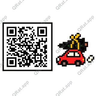 Car Carrying Tree artwork with a customizable QR code area