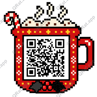 Cocoa Mug artwork with a customizable QR code area