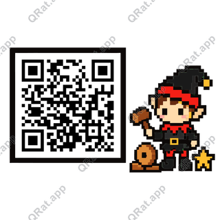 Elf And Toy Tools artwork with a customizable QR code area