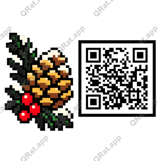 Pinecone Sprig artwork with a customizable QR code area