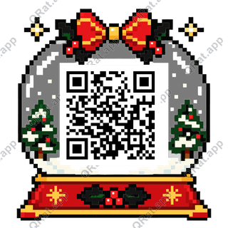 Snow Globe artwork with a customizable QR code area