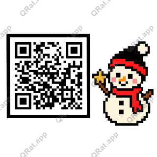 Snowman And Scarf artwork with a customizable QR code area