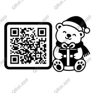 Polar Bear Gift artwork with a customizable QR code area