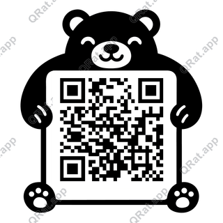 Polar Bear Hug artwork with a customizable QR code area