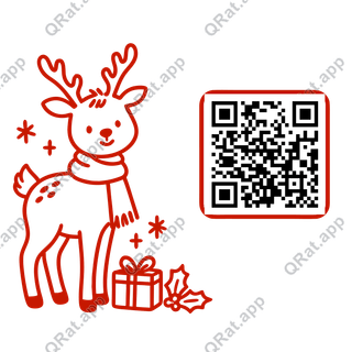 Reindeer artwork with a customizable QR code area