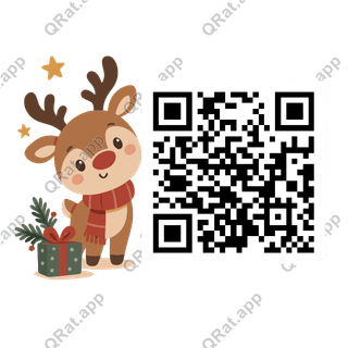 Christmas Reindeer artwork with a customizable QR code area