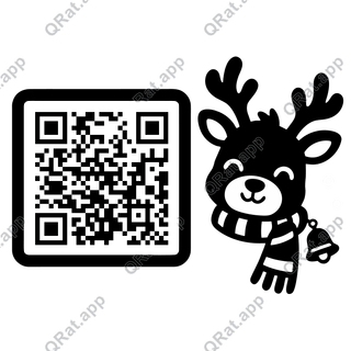 Reindeer Scarf artwork with a customizable QR code area