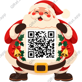 Santa Belly Frame artwork with a customizable QR code area