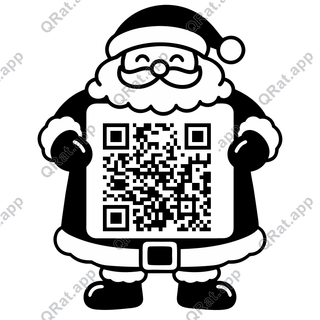 Santa Belly artwork with a customizable QR code area
