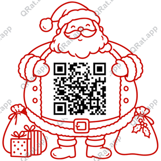 Santa Belly artwork with a customizable QR code area