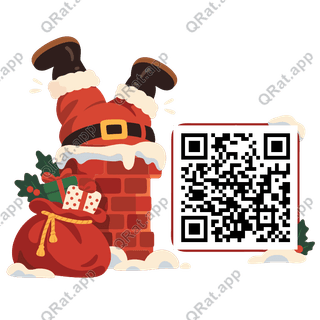 Chimney Santa artwork with a customizable QR code area