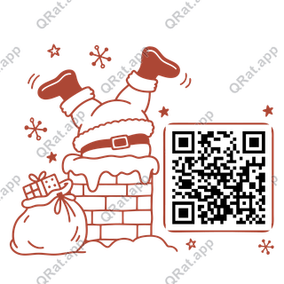 Chimney Santa artwork with a customizable QR code area