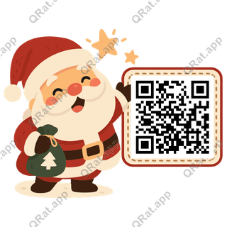 Santa artwork with a customizable QR code area
