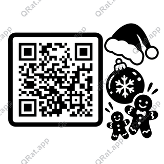 Santa Hat Cookies artwork with a customizable QR code area