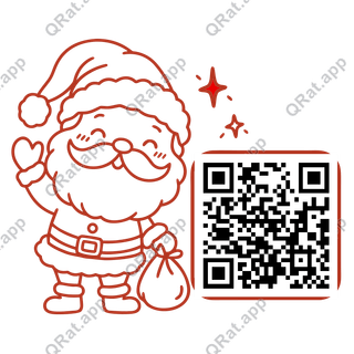 Santa artwork with a customizable QR code area