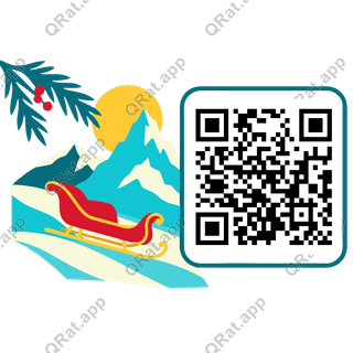 Alpine Sleigh Poster Cluster artwork with a customizable QR code area