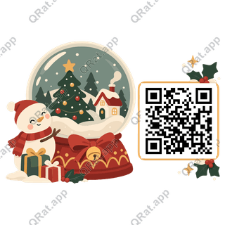 Snow Globe artwork with a customizable QR code area